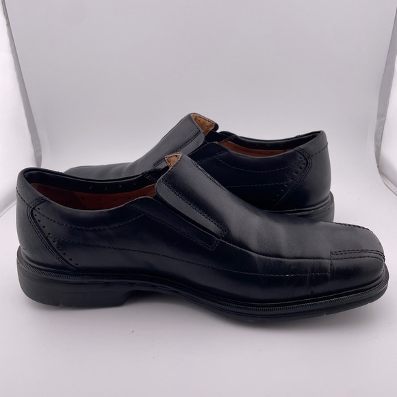 Clarks Unstructured Mens Black Leather Slip On Loafer Dress Shoes Size 10 W - Picture 9 of 11